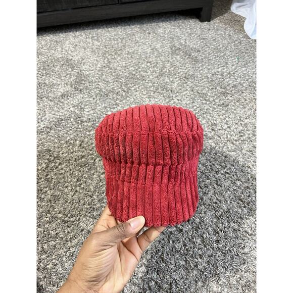 Free People Rust Red Corduroy Baseball Cap Hat Adjustable One Size - Picture 7 of 7